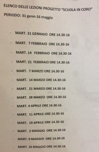 Calendario coro